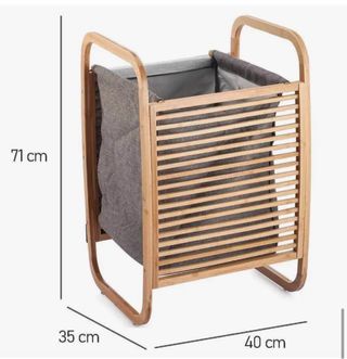 Cesto Biancheria Bambù - Grigio Marrone
