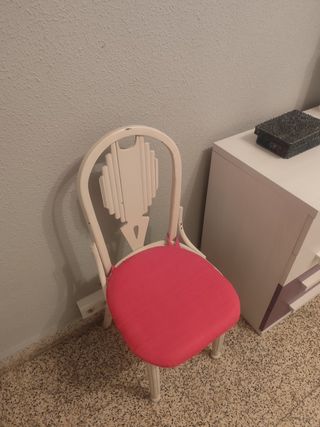Mesa comedor vintage blanca - 4 sillas