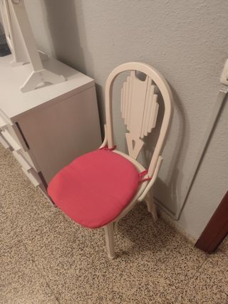 Mesa comedor vintage blanca - 4 sillas