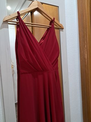 Vestido rojo fiesta tirantes finos talla S o M