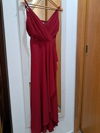 Vestido rojo fiesta tirantes finos talla S o M