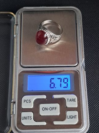 Anillo plata 925 ónix rojo