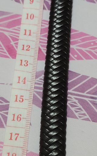 Pulsera cuero trenzada negra