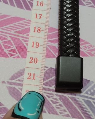 Pulsera cuero trenzada negra