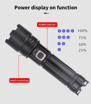 Linterna táctica LED de alto brillo, 5000mAh
