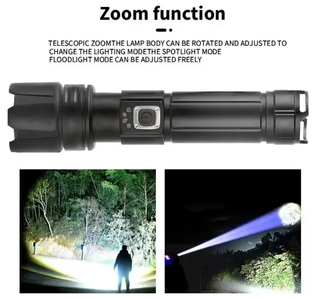 Linterna táctica LED de alto brillo, 5000mAh