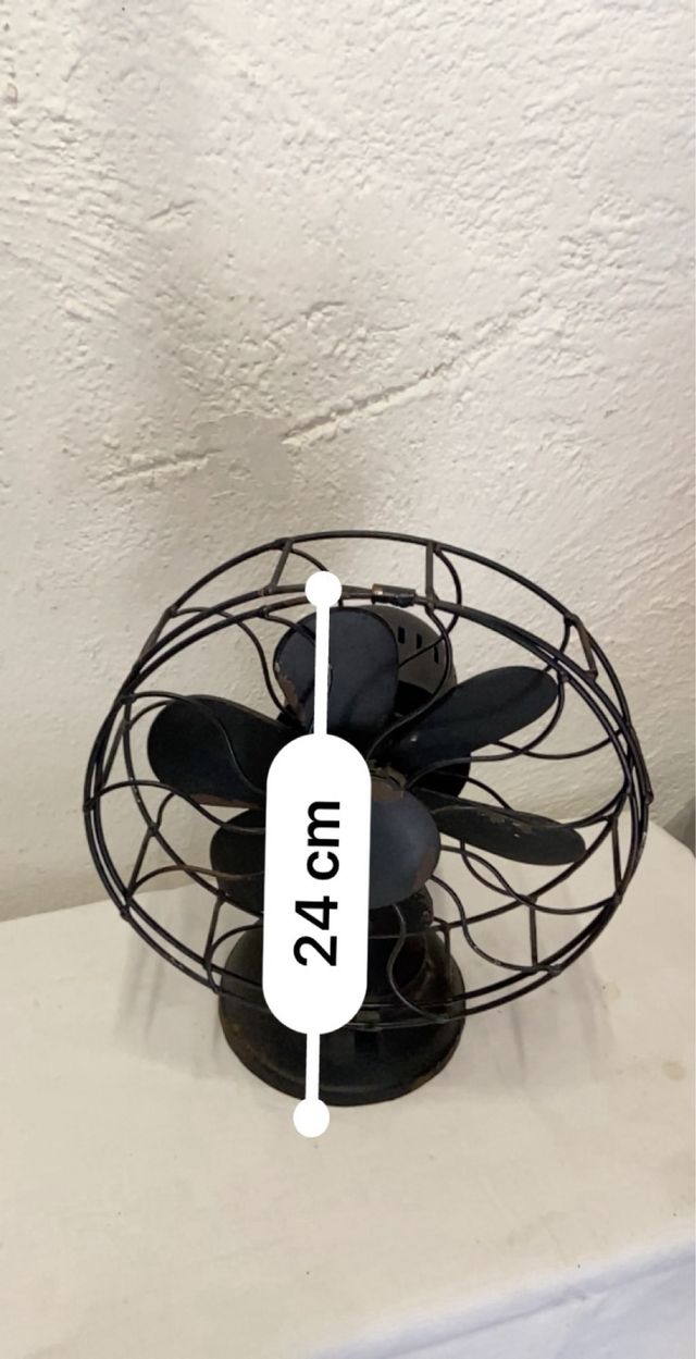 Ventilatore vintage metallo nero