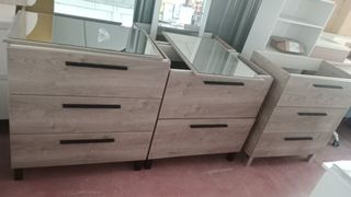 Juego 3 Cómodas con Espejo Gris