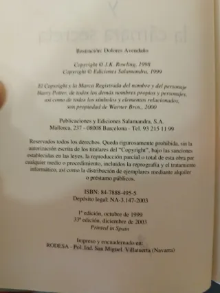 Harry Potter y la cámara secreta.