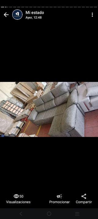 Sofá chaise longue gris