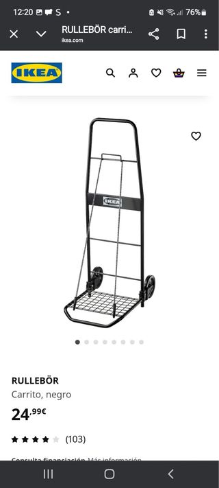 Carrito IKEA RULLEBÖR negro