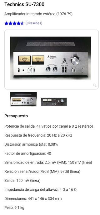 Amplificador Technics SU-7300 vintage