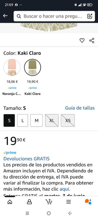Pijama women'secret - Verde oliva a estrenar