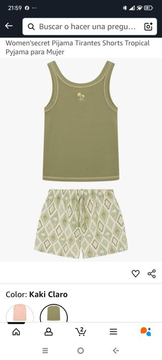 Pijama women'secret - Verde oliva a estrenar