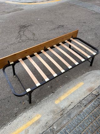 Cama plegable metal y madera170x70