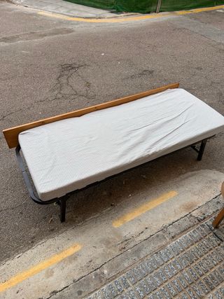 Cama plegable metal y madera170x70