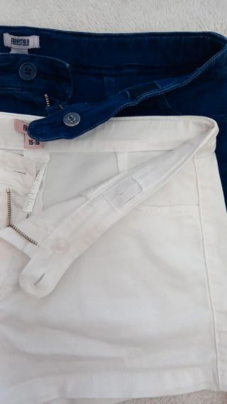 Dos faldas cortas y dos pantalones cortos de niña