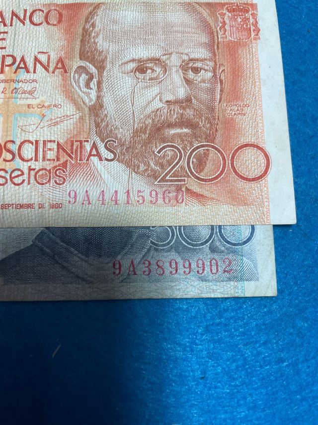 2 Banconote da 200 e 500 pesetas Spagna