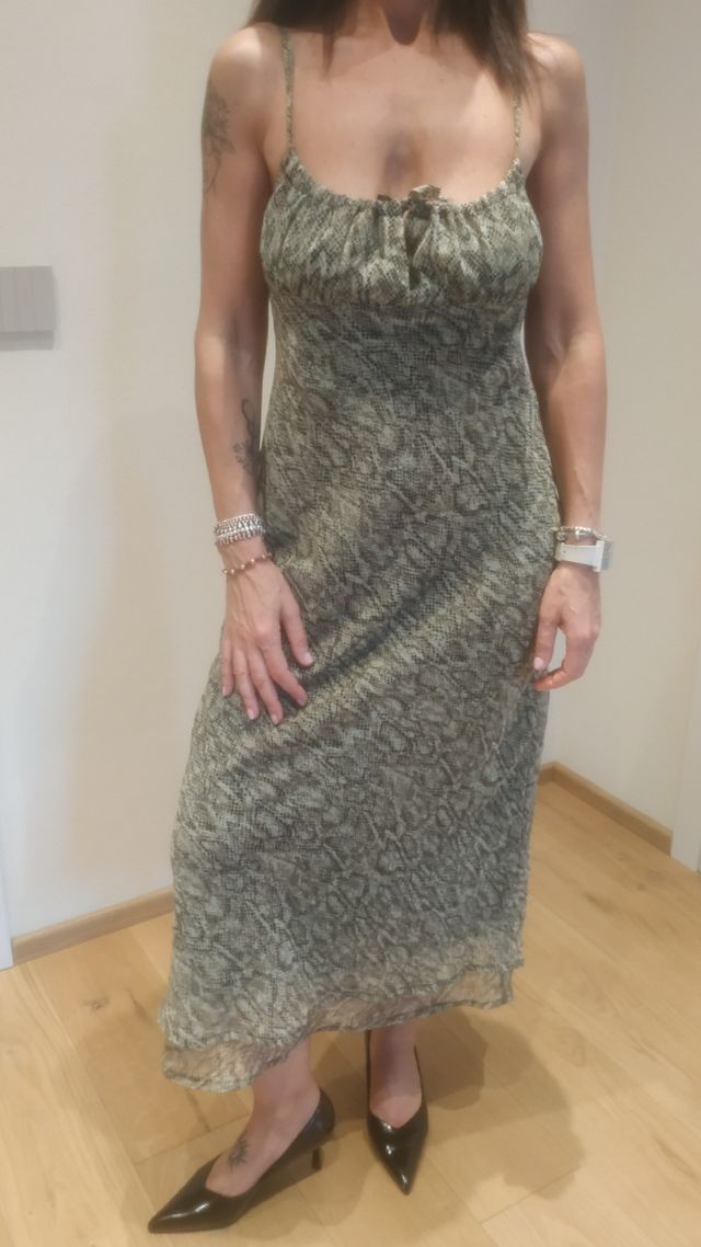 Vestito lungo Sa Và verde oliva