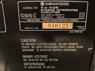 Amplificador Kenwood KA-405 vintage