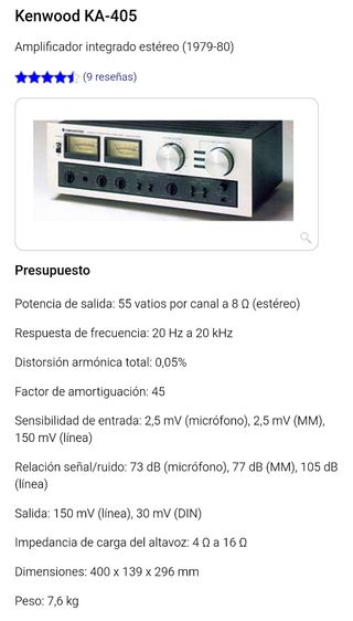 Amplificador Kenwood KA-405 vintage