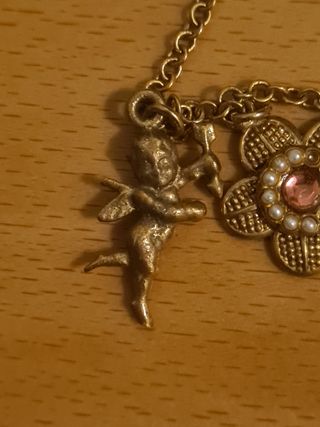 Collana vintage anni '60 rosa con Ciondoli