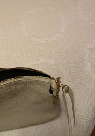 Bolso bandolera beige piel