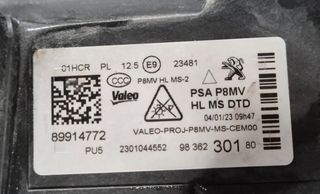 Faro LED derecho Peugeot 3008