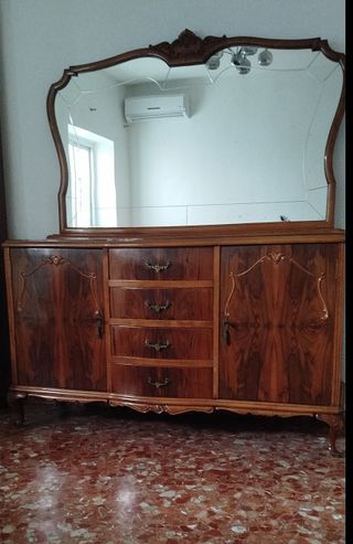 Aparador antiguo espejo madera