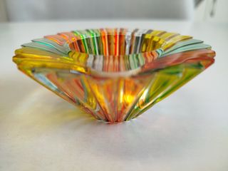 Portavelas de cristal esloveno sellado de ROGASKA.