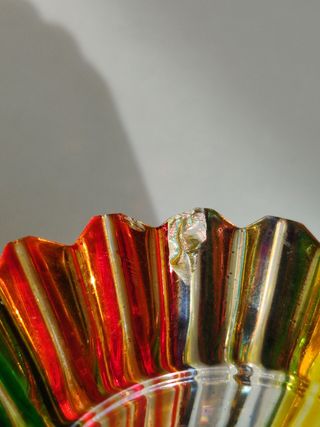 Portavelas de cristal esloveno sellado de ROGASKA.