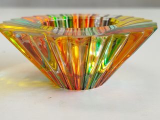 Portavelas de cristal esloveno sellado de ROGASKA.