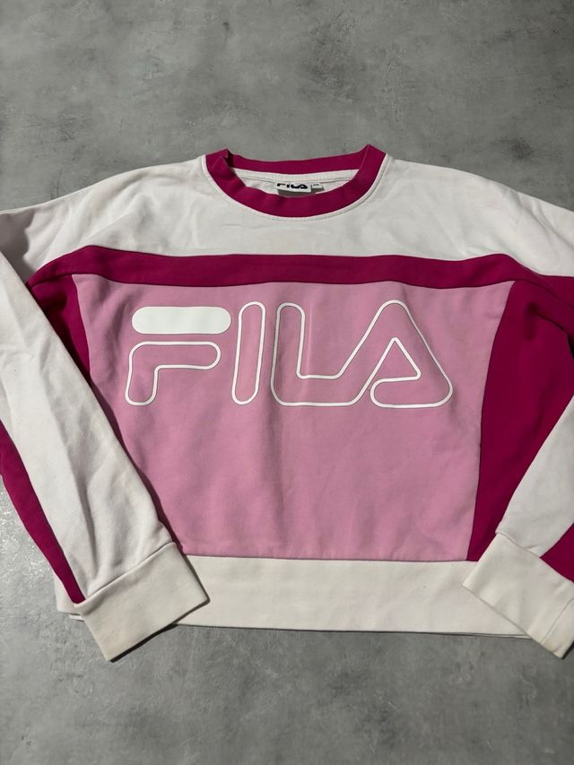 Felpa Fila rosa e bianca XS
