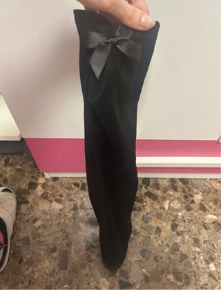 Botas altas negras tacón-mosqueteras