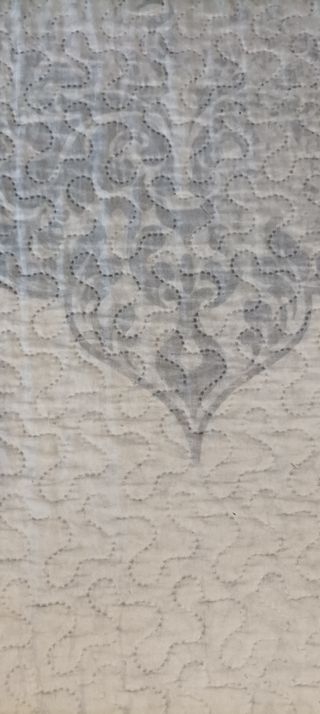 Colcha cama individual - Gris y blanco