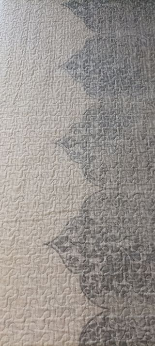 Colcha cama individual - Gris y blanco