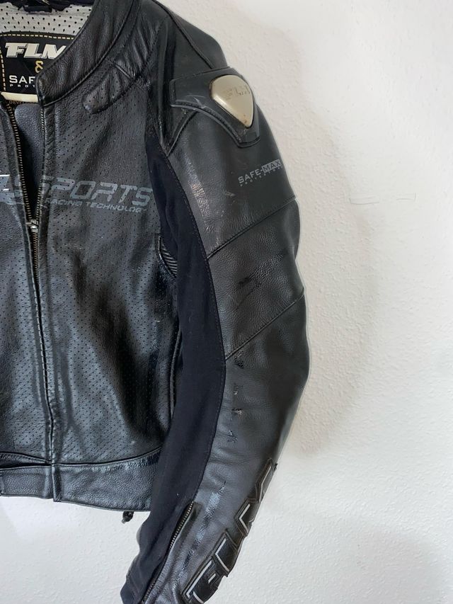 Chaqueta moto cuero FLM Sports