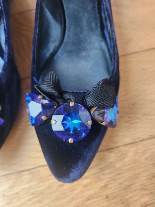 Ballerine Miu Miu blu in velluto