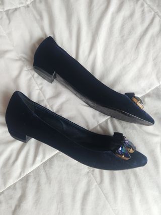 Ballerine Miu Miu blu in velluto
