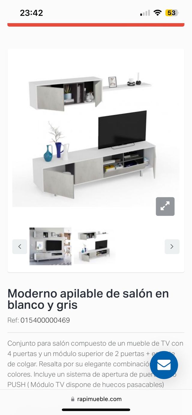 Muebles salón blanco y gris