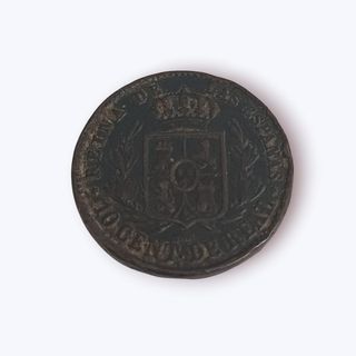 Moneda de 10 céntimos de real 1864 Isabel II