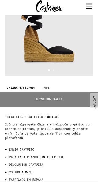Castañer Alpargatas Cuña Negras