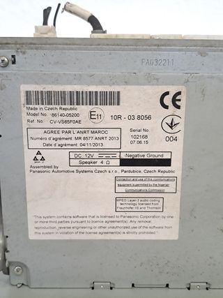 SISTEMA AUDIO / RADIO CD TOYOTA AVENSIS SEDÁN (_T27_)