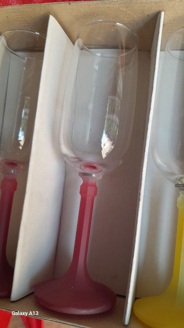 6 Calici Flute Colorati