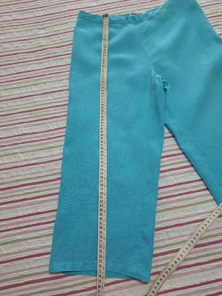 Pantalón lino turquesa El Corte Inglés - 42