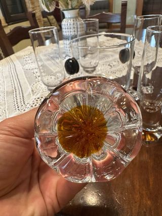 Set 5 bicchieri + porta ghiaccio vetro anni 70