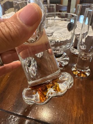 Set 5 bicchieri + porta ghiaccio vetro anni 70