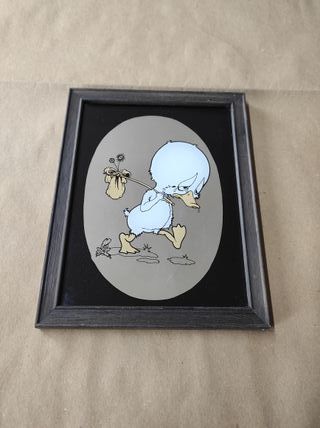 specchio vintage anatra sad duck