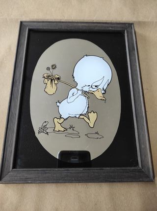 specchio vintage anatra sad duck