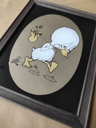 specchio vintage anatra sad duck